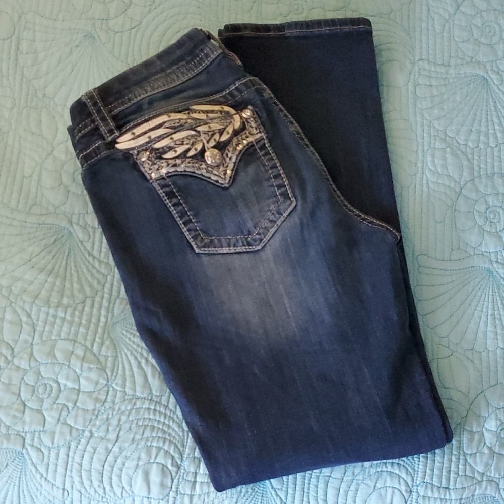 Miss Me 30"Embellished Blue Jeans